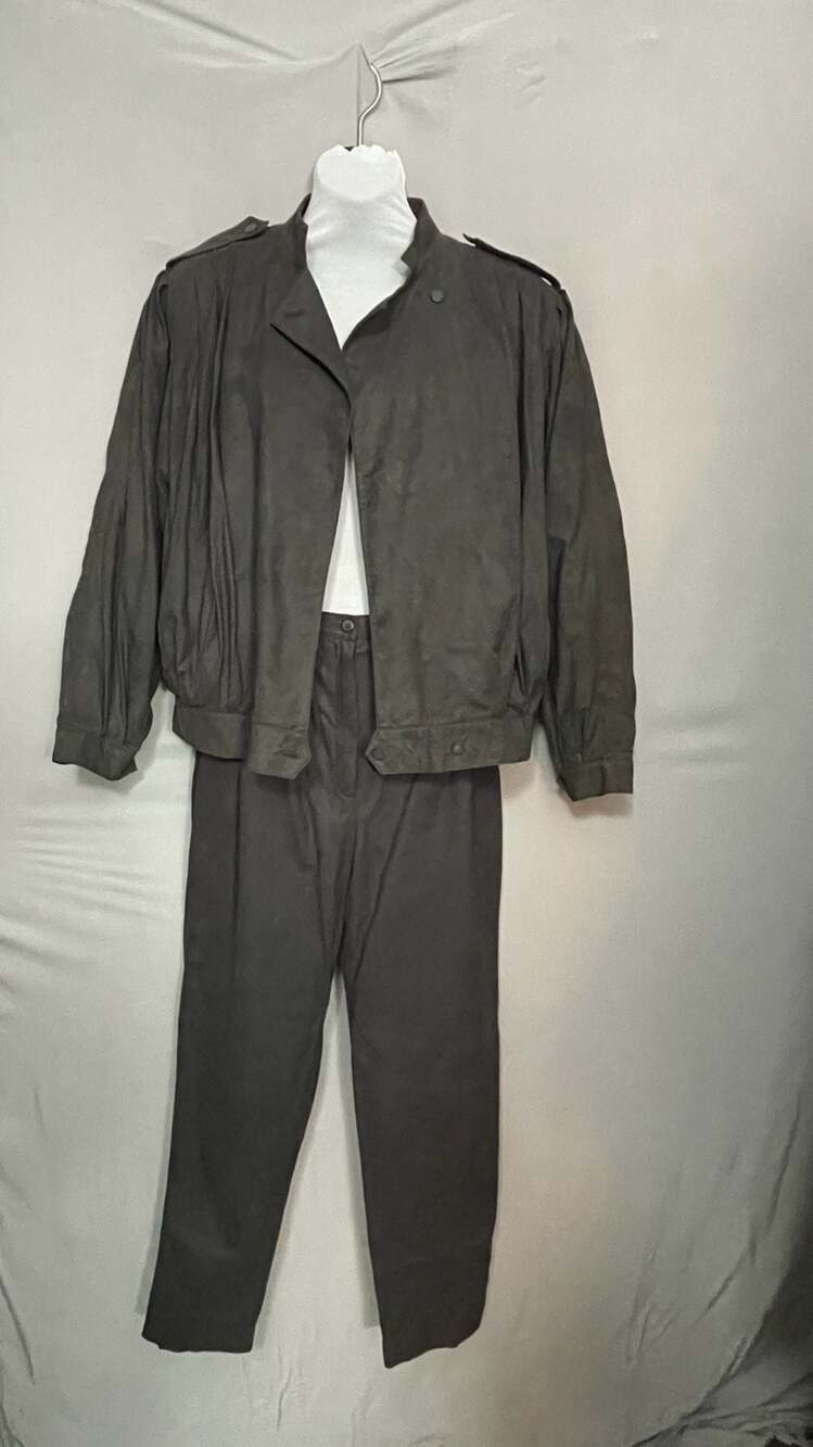 Vintage Weathervane 2pc faux suede pants set jacket suit ILGWU Usa